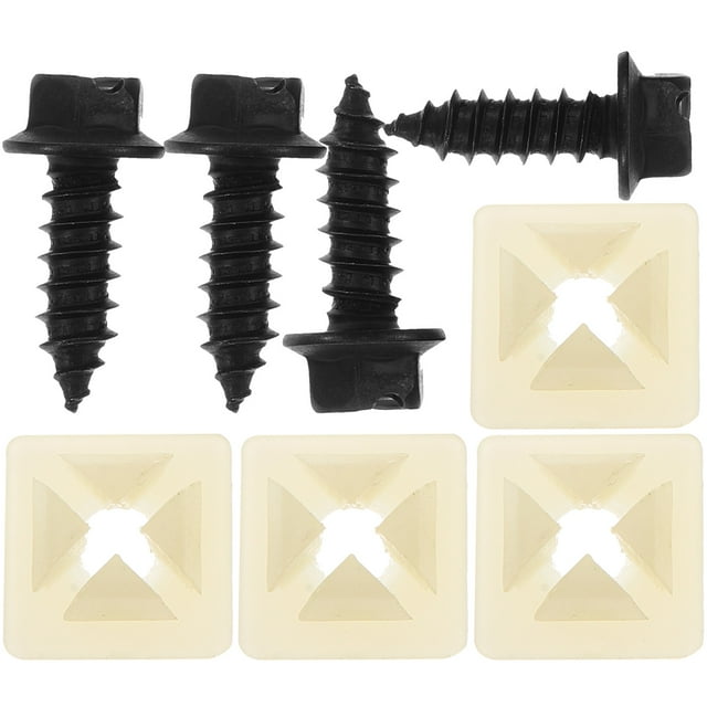 SHISUYAN 1 Set License Plate Frame Screws Clips License Plate Fasteners License Plate Mounting Accessories