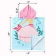 thumbnail image 6 of Hooded Kids Beach Towels - Toddler Bath Towel Girls Boys Swim Cover-ups for Ages 1 to 6 Kids Pool Towels Quick Dry Lightweight Soft Microfiber Poncho Towel 24x24 (Mermaid Seashell), 6 of 7