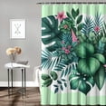 thumbnail image 2 of GOSMITH Tropical Summer Hawaiian Flower Palm Leaves Seasons Shower Curtain for Bathroom White, 2 of 7