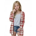 thumbnail image 3 of Fall/Winter Saving! HVOBTTY Toddlers Open Front Mid Length Cardigan, Girl's Fall and Winter Coats, Girls Casual Comfortable Print Long Sleeve Lightweight Pockets Cardigan Jacket Red, 7-8 Years, 3 of 4