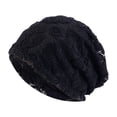 thumbnail image 4 of Elástico Slouchy Beanie Hat Headwear Skin Friendly Turban Hat Baggy Skull Cap Elegante diadema Hat Lightweig, ht Sleep Bonnet para damas de invierno , negro Colco Gorro holgado, 4 of 7