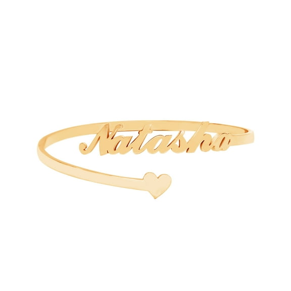 Vakki Custom Name Cuff Bracelet Bangle Stainless Steel Personalized Name Bracelet 18K Gold Plated Name Cuff Bangle Customized Jewelry Gifts for Women