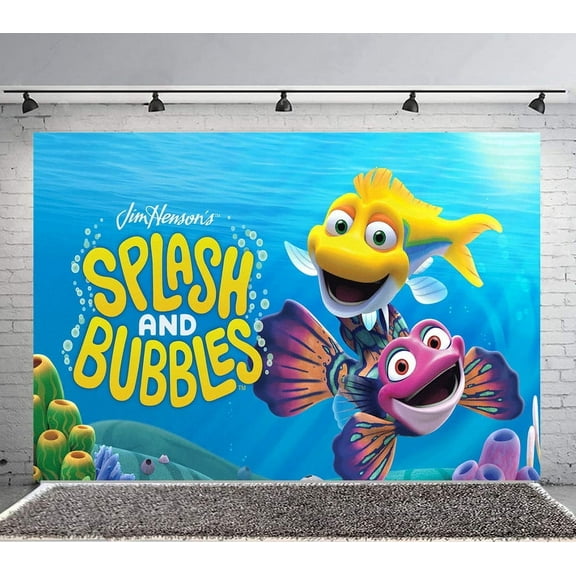 Splash and Bubbles Backdrop Banner Party Supplies Poster Movie Theme Background for Photography Birthday Decorations