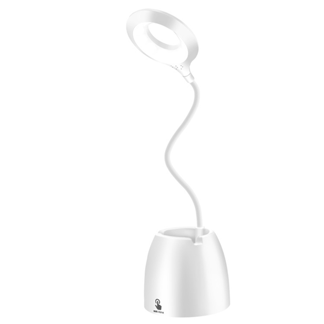 Lámparas de escritorio para oficina en casa, lámpara de escritorio LED recargable con puerto de carga USB y soporte para teléfono con bolígrafo 3 niveles de atenuación y modo de luz nocturna Cuello de cisne flexible de 360° Zhivalor OTTO-LD-2035209-1