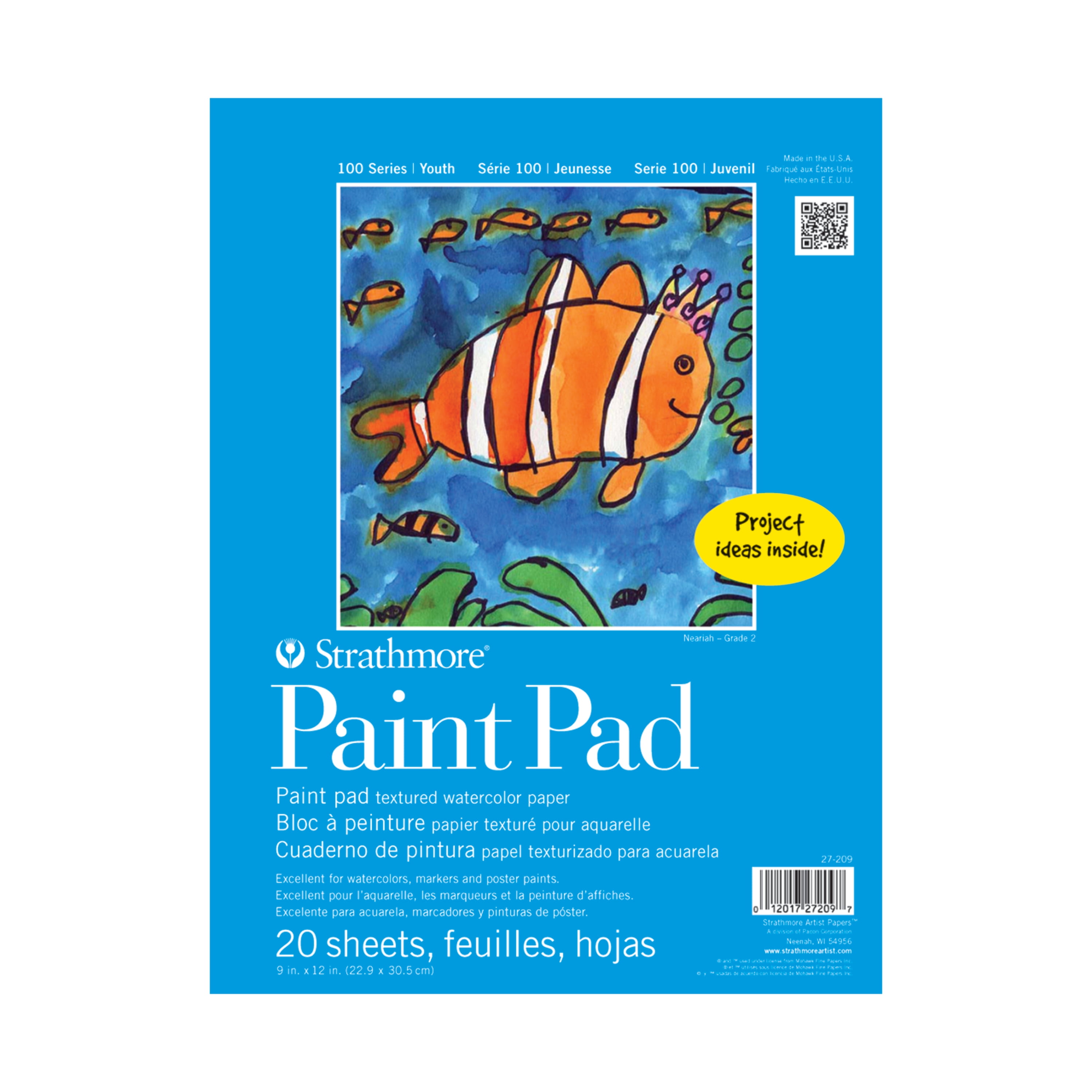 Strathmore 100 Series Paint Pad, Kids Watercolor Pad, 9 x 12, 20 Sheets