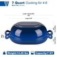 thumbnail image 2 of Horno de pan de masa madre de hierro fundido VORRINGARD 7QT con tapa azul, 2 of 9