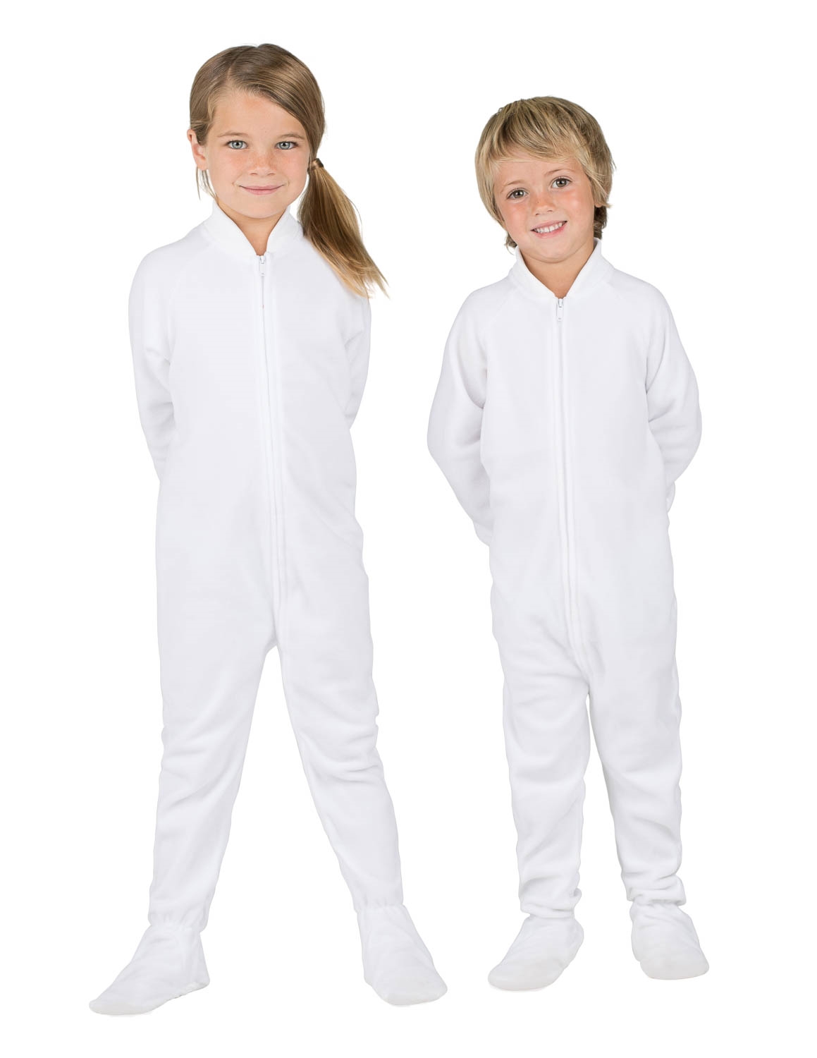 white footie pajamas