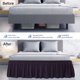 thumbnail image 3 of Wrap Around Bed Skirt, 110gsm Microfiber Elastic Dust Ruffles Bedskirts,Three Fabric Sides Fade & Wrinkle ,No Lift Mattress with 16 Inch Tailored Drop - Dark Purple King Unique Bargains Falda De Cama, 3 of 6