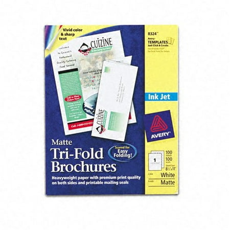 AVE8324 - Tri-Fold Brochures for Inkjet Printers, Size - 8 1/2 x 11 By