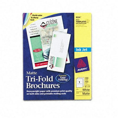 Inkjet Tri Fold Brochure - AVE8324 - Tri-Fold Brochures for Inkjet Printers, Size - 8 1/2 x 11 By Avery