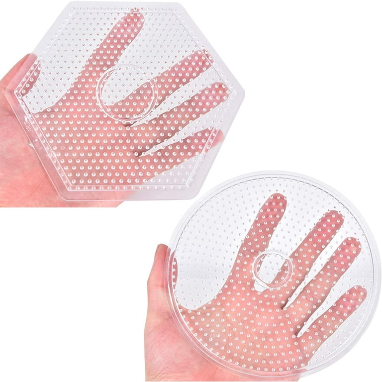 Prettyia 3 Pieces Clear Plastic 15cm Large Round Fuse Beads Pegboards Peg Board for DIY Crafts Toy