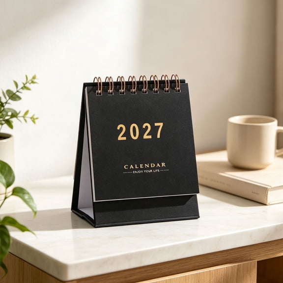 Desk Calendar 2026-2027,Small Standing Flip Desktop Calendars 2027,Compact Desktop Monthly Schedule Organizer,Portable Desk Accessory Monthly Planner,Multi‑Purpose Monthly Agenda for Office Desk