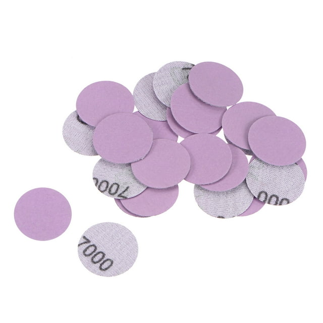 Unique Bargains 25 Pack 1-Inch Purple Sanding Discs 7000 Grits Hook & Loop Professional Aluminum Oxide Sandpaper Mini Size