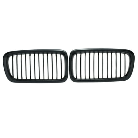 One Pair Front Center Wide Kidney Hood Grilles Matt Black Grill for BMW E38 1997 1998 1999 2000 2001