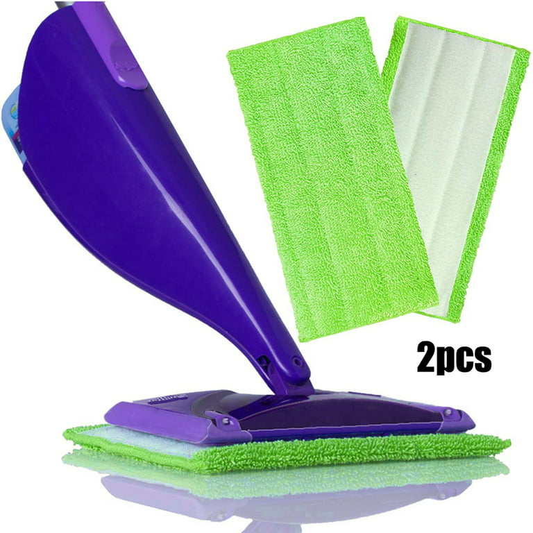 2 Pack Reusable Mop Pads Compatible with Swiffer WetJet,Microfiber Mop Pads  Replacement Fits Swiffer Wet Jet Washable Mop Pads Cloths Refills for