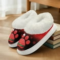 thumbnail image 3 of FUIALDOLG Christmas Paw Print House Slippers for Women Indoor Thick Sole Platform Slippers Comfortable Fuzzy Slip on Home Shoes, Size 5-6, 3 of 7