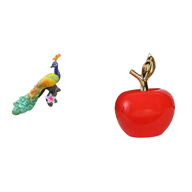 Estatua del pavo real,Estatua de pavo real,adorno de escritorio creativo y divertido,Estatua,Escultura de fruta artificial,estatua y artesanía,Colección de figuras de cerámica para