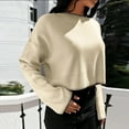 thumbnail image 5 of Aueoeo Sweaters For Teens, Soft Comfy Ladies' Casual Round-Neck Long-Sleeved Pullover Knitted Shirt Top Knitwear, 5 of 6