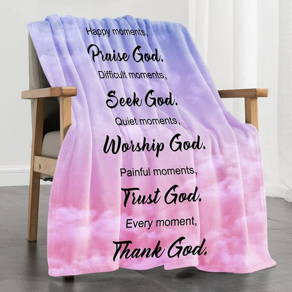 LHSHID Religious Gifts Healing Blanket Flannel Soft and Comfortable Anti static Bed Sofa Blanket 40x50in