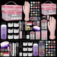 thumbnail image 1 of Set Profesional de 6 Pzas de Polvo Líquido para Uñas con Lámpara UV, Kit de Manicura Acrílica para Práctica de Manos y Uñas con Bolsa para Principiantes, Salón en Casa y Principiantes, 1 of 6