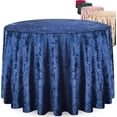 thumbnail image 1 of Elegant Round Table Cloth - 108 Inch, Made With Fine Crushed-Velvet Material, Beautiful Royal - Blue Tablecloth With Durable Seams, Round Table Cover Great for Weddings, Parties, Baby Showers & Events, 1 of 5