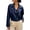 Dark Blue, variant on Rexolia Women's Synthetic Leather Moto Jacket Cropped Zip Up Vintage Biker Coat Black L