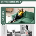 thumbnail image 6 of Walsunny 79" Convertible Sectional Sofa Couch With Ottoman,Linen Fabric L Shaped Sofa with Removable Pillows Green, 6 of 11
