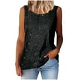 thumbnail image 4 of BLCHUNen Womens Tops Sequin Sleeveless Crew Neck Lightweight Sparkly Shiny Party Business Work Dressy Blouses, 4 of 9
