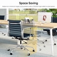 thumbnail image 4 of Cottinch Ribbed Genuine Leather Office Chair, Mid Back Executive Conference Chair Adjustable Ergonomic Computer Chair Blue 1PC, 4 of 11