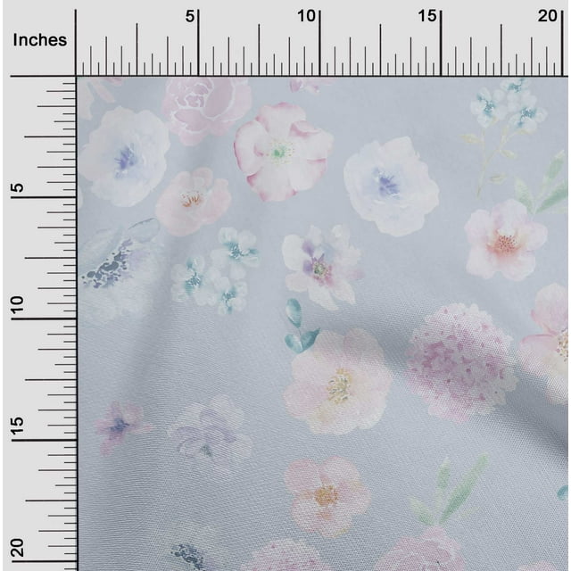 oneOone Cotton Flex Fabric Flower Watercolor Printed Craft Fabric BTY 40 Inch Wide