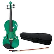 Zimtown Green 4/4 Size Handcrafted Solid Wood Violin with Bow, Rosin, Case for kids who are 12+ and Adult