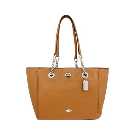 Coach Turnlock Chain Ladies Medium Leather Tote Handbag 57107SVQD