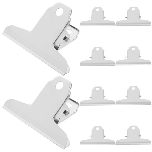 10 Pcs Stainless Steel Clip Stationery Sealing Clips Ladies Belt Ribbon Drawing Board Silver