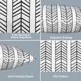 thumbnail image 3 of Outdoor Pillow Covers 12\u201d x 20\u201d Patio Lumbar Pillwo Cases Decorative Throw Pillowcase Shell for Couch Garden Furniture Use, Herringbone Black White, 2 Pack, 3 of 6