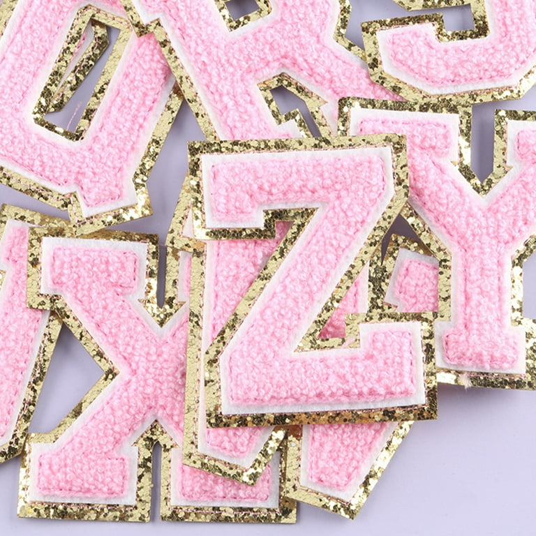 Flamingo Mini Glitter Varsity Letter Patch