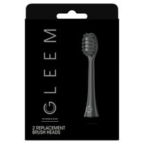Gleem Electric Toothbrush Replacement Head, Soft, Black, 2 Count for Plaque Removal, Adults and Children 3 
