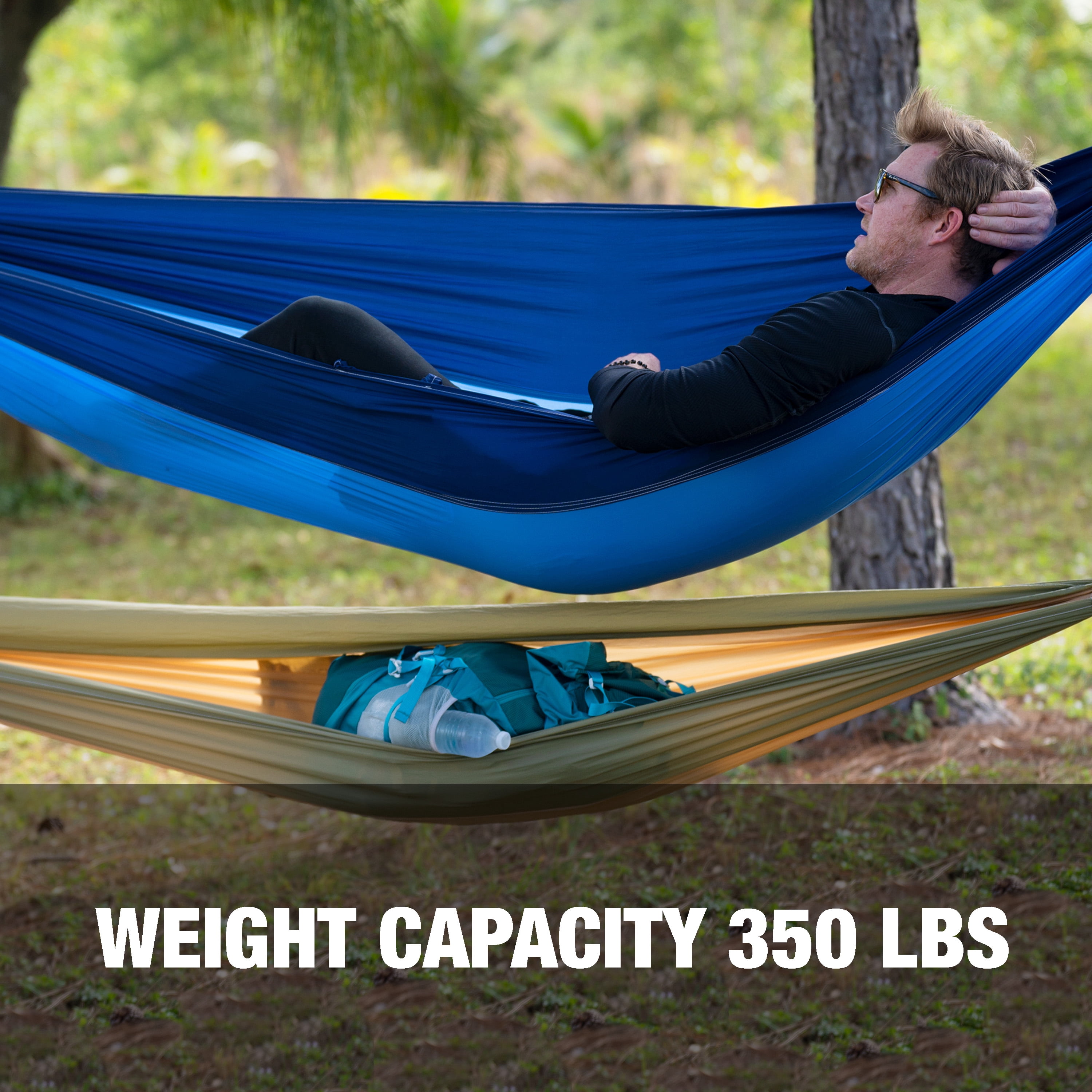 Bliss Hammocks Portable Travel Camping Hammock in a Bag W/ Adjustable Tree Straps, 54-inch Wide, 350 lb. Capacity (Royal Bliss)