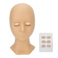 thumbnail image 1 of Cabeza de maniquí de silicona para práctica de extensión de pestañas, con 4 pares de ojos reemplazables y color de piel., 1 of 14