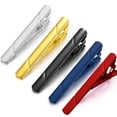 thumbnail image 2 of Clip de corbata de color con logotipo láser de latón de 5,8 x 0,6 cm para hombre, estilo formal de negocios, 2 of 4
