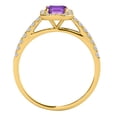 thumbnail image 3 of AoneJewelry 1.85 Ct. Amethyst Diamond Ring Crafted In 10k Rose, White & Yellow Gold, 3 of 4
