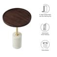 thumbnail image 6 of Modway Amina Round Acacia Wood Side Table in White and Walnut, 6 of 10
