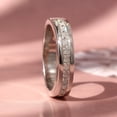 thumbnail image 4 of Women's Platinum Plated Sterling Silver 1ct Princess CZ Channel Setting Wedding Band ( Size 5 to 9 ), 9, 4 of 8