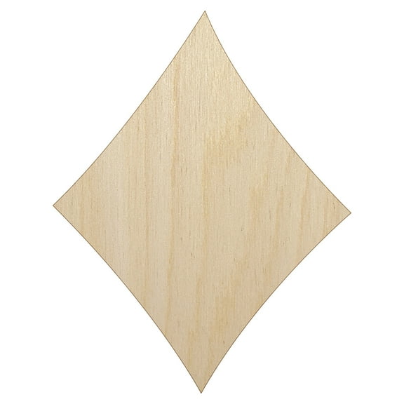 Card Suit Diamonds Wood Shape Unfinished Piece Cutout Craft DIY Projects - 4.70 Inch Size - 1/8 Inch Thick