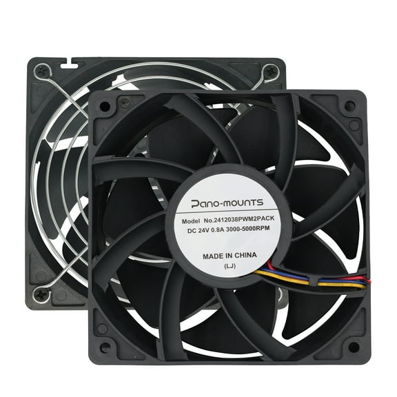 Pano-Mounts 120mm 24V DC Fan High Speed 4Pin PWM PC Case Fan CPU Computer  Cooling Fan with Metal Guard Grill 2-Pack