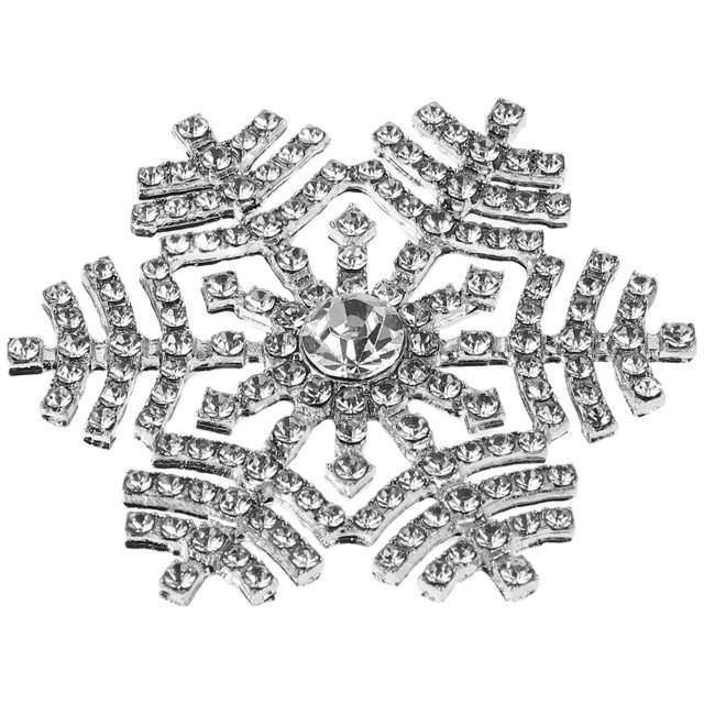 GOOHOCHY Broche de copo de nieve, Pin de seguridad, broche de diamantes de imitación, Pin decorativo para ropa, sombrero