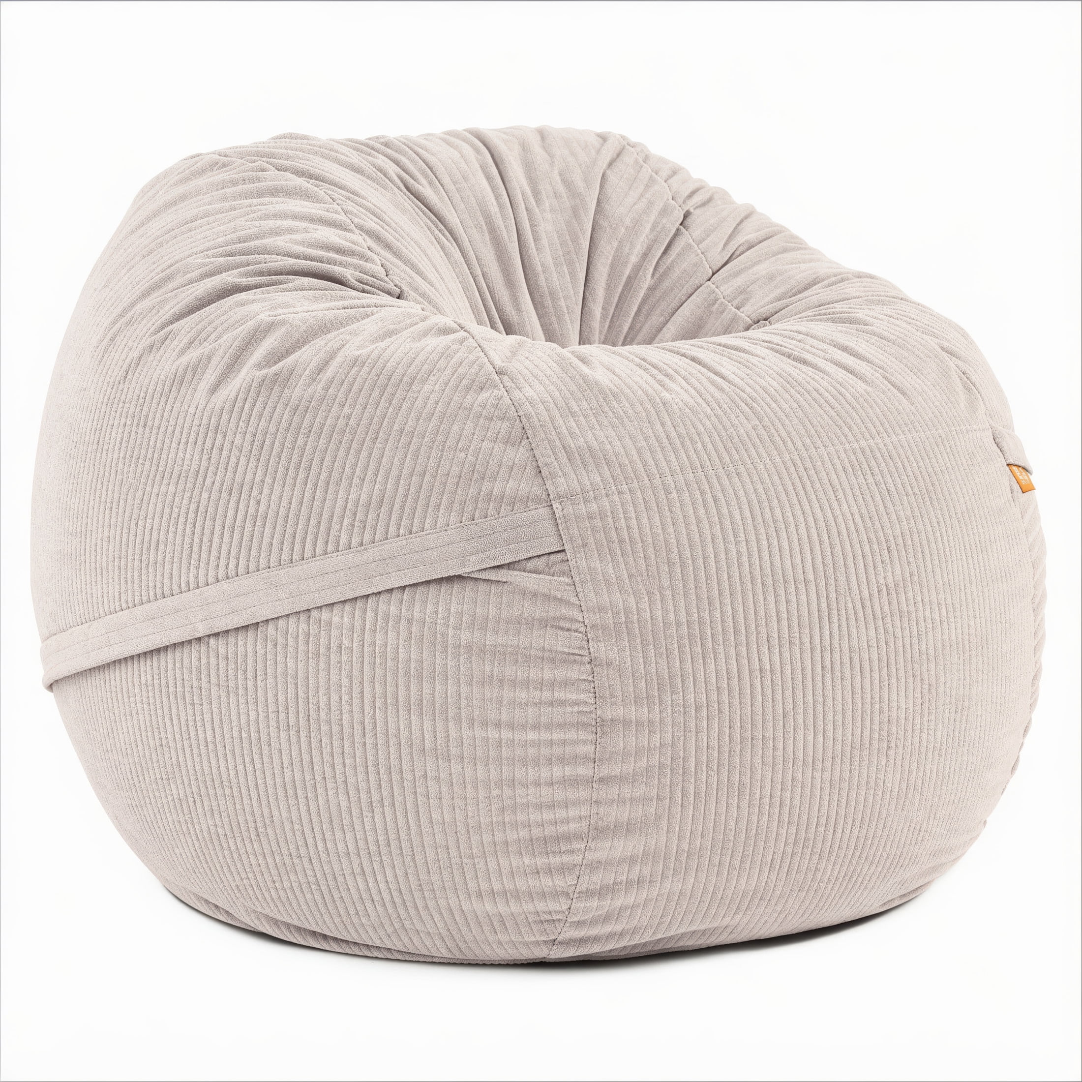 Luna 5 Foot X-Large Bean Bag Chair – Oversized Foam Lounger for Adults & Kids, Plush Corded Faux Fur, Taupe