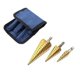 thumbnail image 1 of 3pcs Metal Step Drill Bit, 4-12/20/32 Mm Hss Titanium Tapered Triangle Countersink Hexagonal Shank Step Drill Bit For Screwdriver On Metal Steel, Wood, 1 of 5