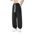 thumbnail image 2 of Mens Athletic Joggers with Pockets and Elastic Waist Lightweight Golf Pants Men Wrinkle Free Flat Front Stretch Relaxed Fit Tapered Work Travel Pants Big and Tall Size M-4XL Black, 2 of 6