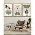 thumbnail image 3 of SHENIFY large 24x36in3pcs Natural Framed Green Botanical Boho Wall Art Modern Sage Bohemian Wall Decor Abstract Geometry Lines Prints Ready to Hang, 3 of 5