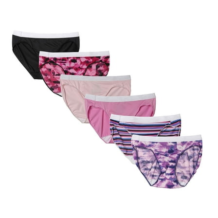 Hanes Womens Cool Comfort Microfiber Sporty Bikinis 6-Pack, Assorted (5)
